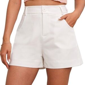 Stylish White High-Waisted Shorts